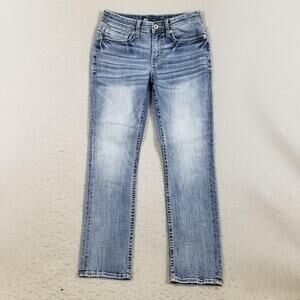 BKE Alec Relaxed Straight Jeans Mens 30x30 Blue Medium Wash Stretch Denim Pants